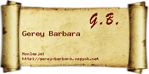 Gerey Barbara névjegykártya